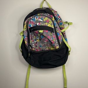 High Sierra Fat Boy Backpack Floral Plaid, Green and Black